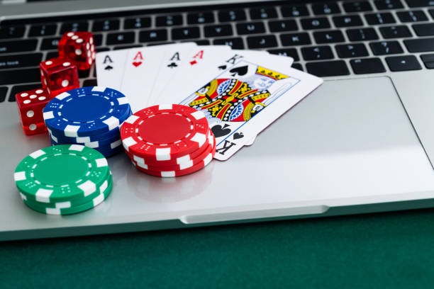 Live casino dealer and gaming table setup